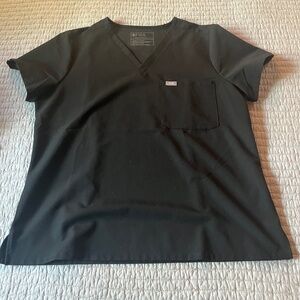 Figs Women’s Petite X-Large Catarina One-Pocket Scrub Top - Black